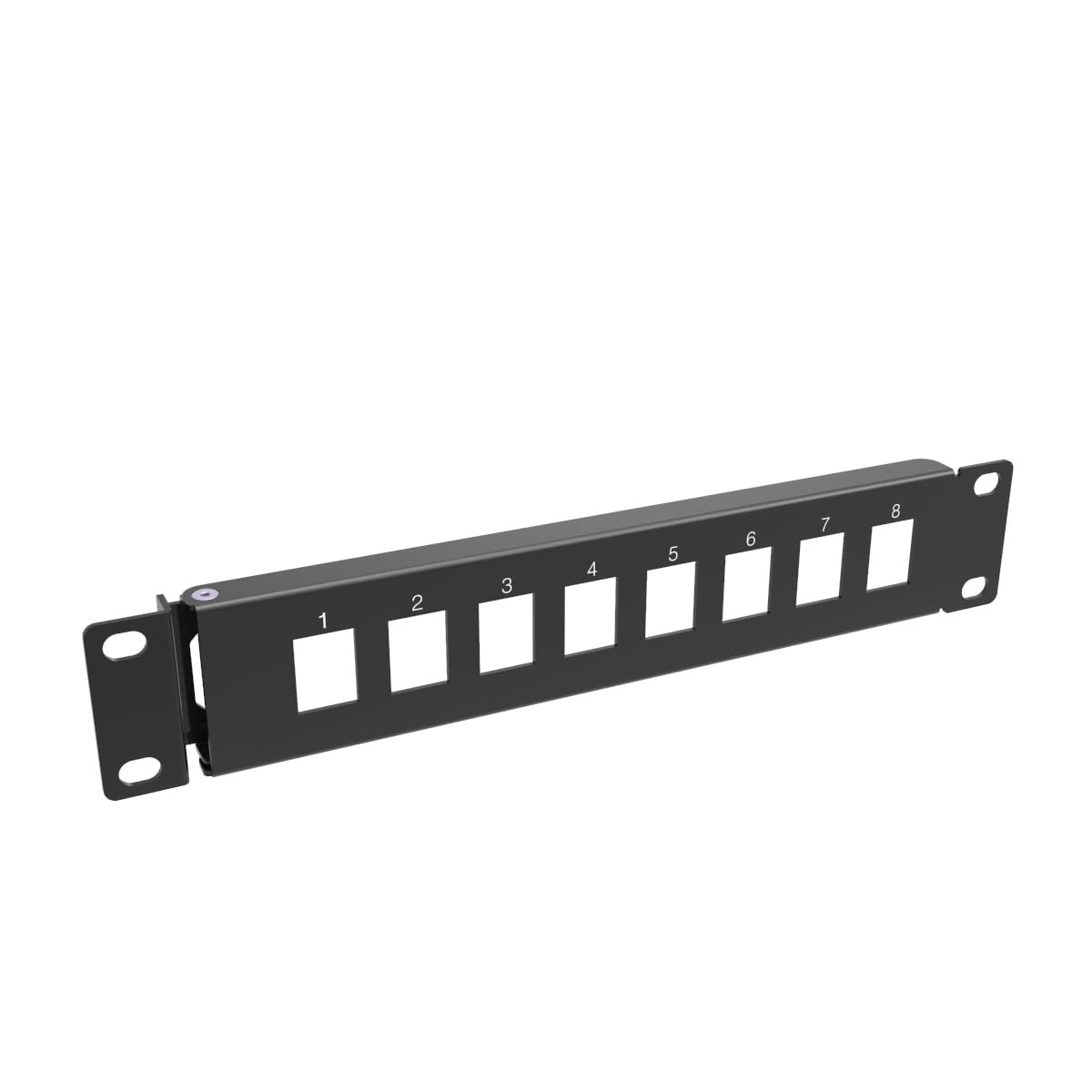 1U 10 Inch Mini Hinged 8 Port Blank Keystone Patch Panel for Rack Mount