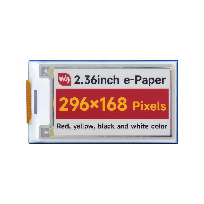 2.36inch e-Paper Module (G) 296×168 E-ink Display Red/Yellow/Black/White