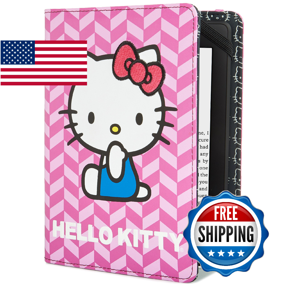 Hello Kitty Chevron Cover - Purple (Fits Kindle Paperwhite/Kindle Touch)
