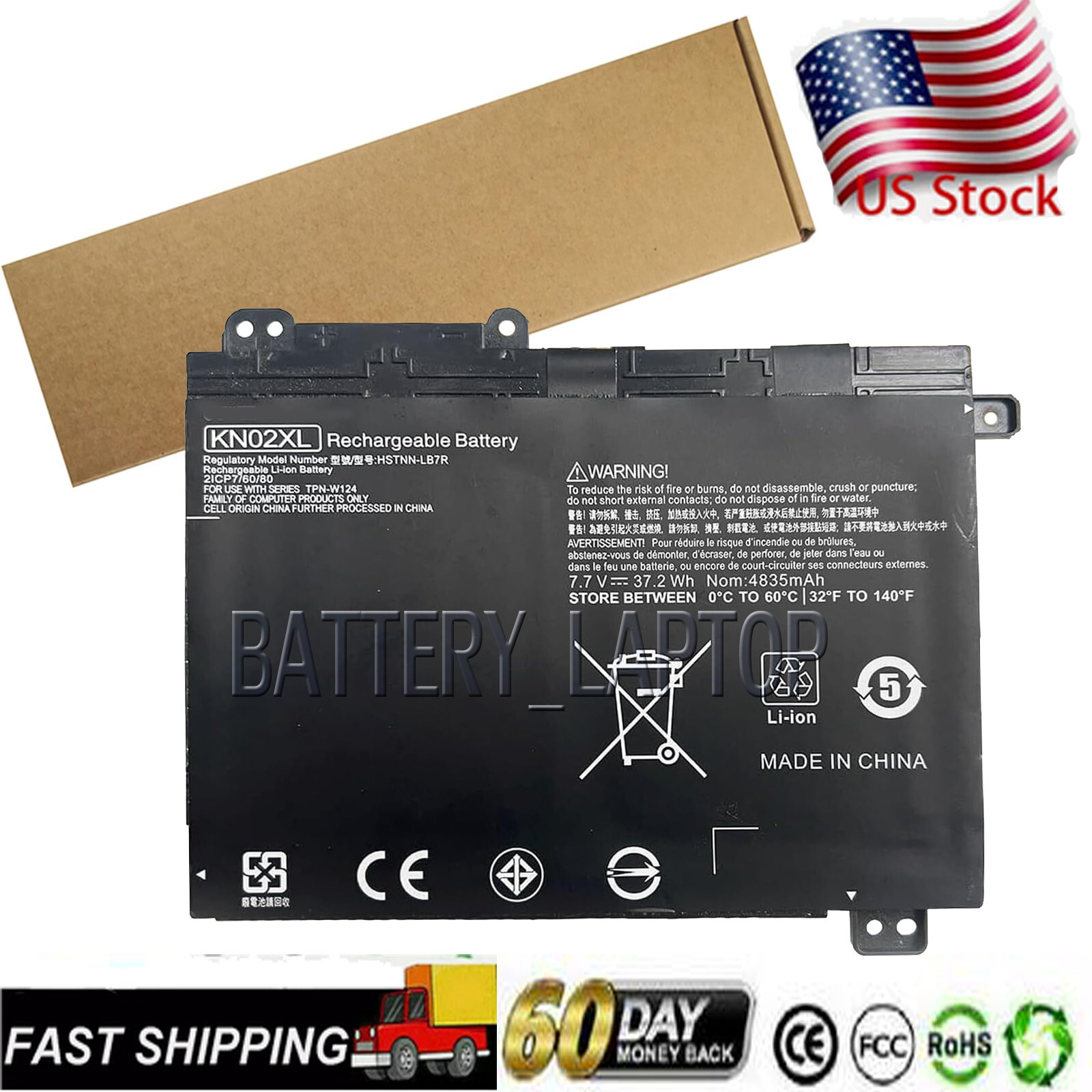KN02XL HSTNN-UB7F Battery Compatible with HP PAVILION 11M-AD013DX Laptop