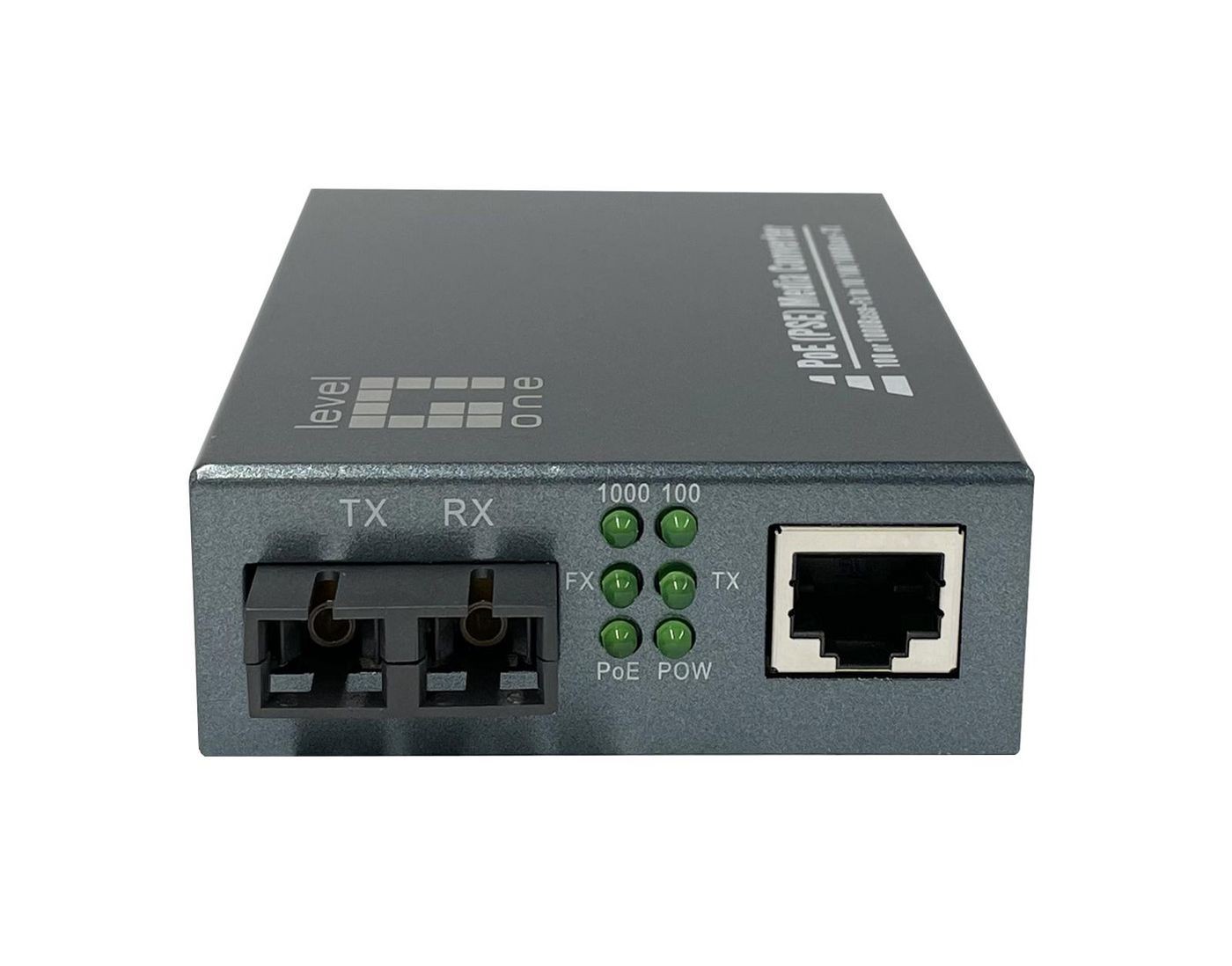 LevelOne GVT-2014 Rj45 To Sc Gigabit Media Converter, Poe Pse, Single Mode ~E~