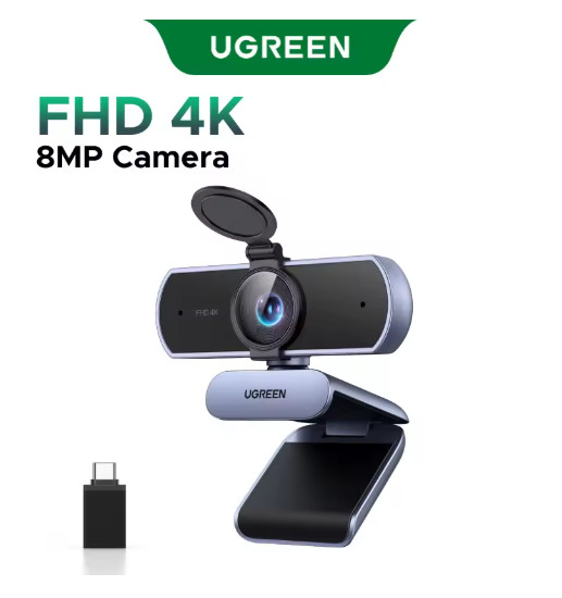  UGREEN 4K FHD 1080P Webcam 8MP for PC, PDAF Auto Focus, Dual AI Noise-Cancellin