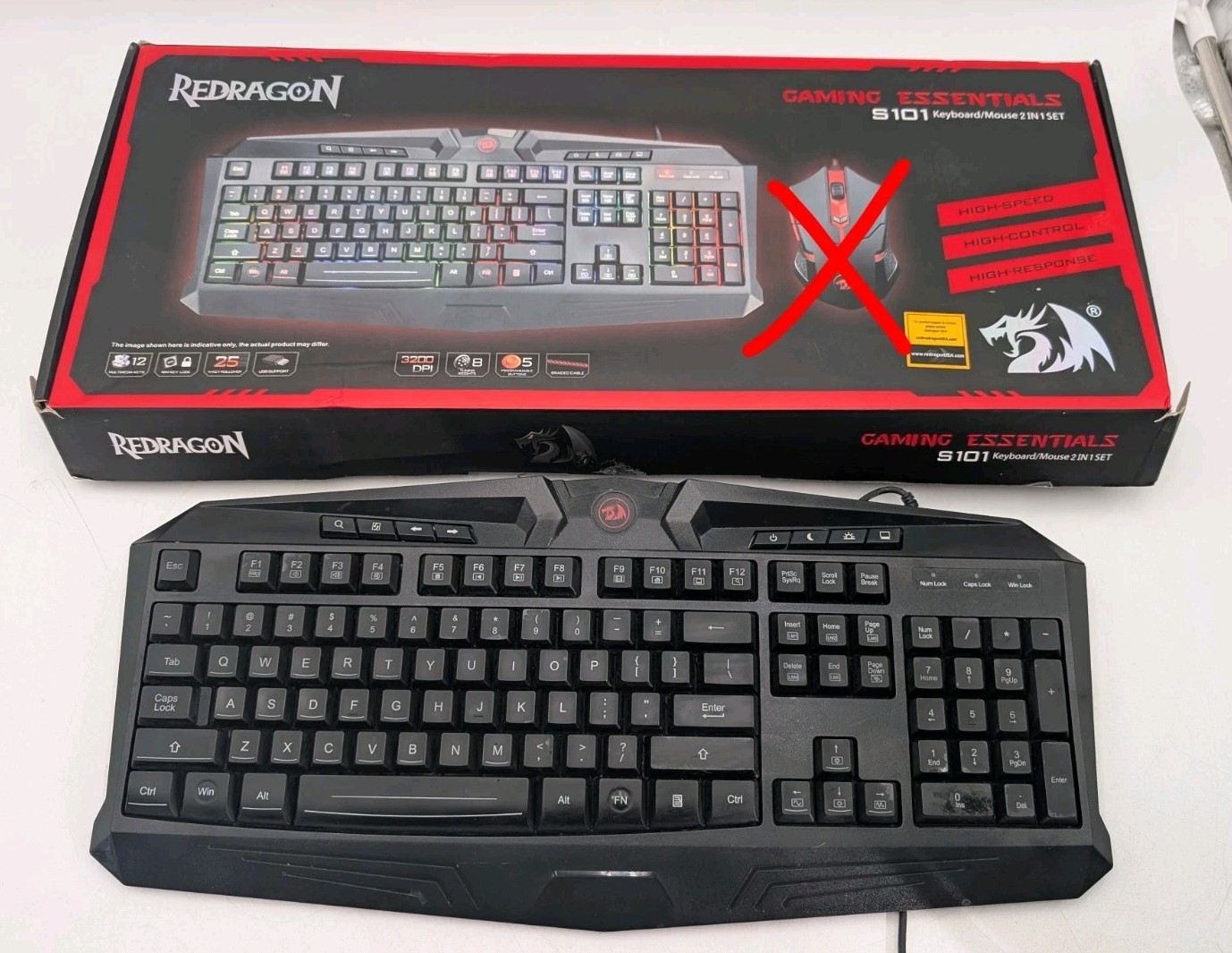 Redragon S101M-KS Gaming Keyboard an, RGB Keyboard - NO MOUSE
