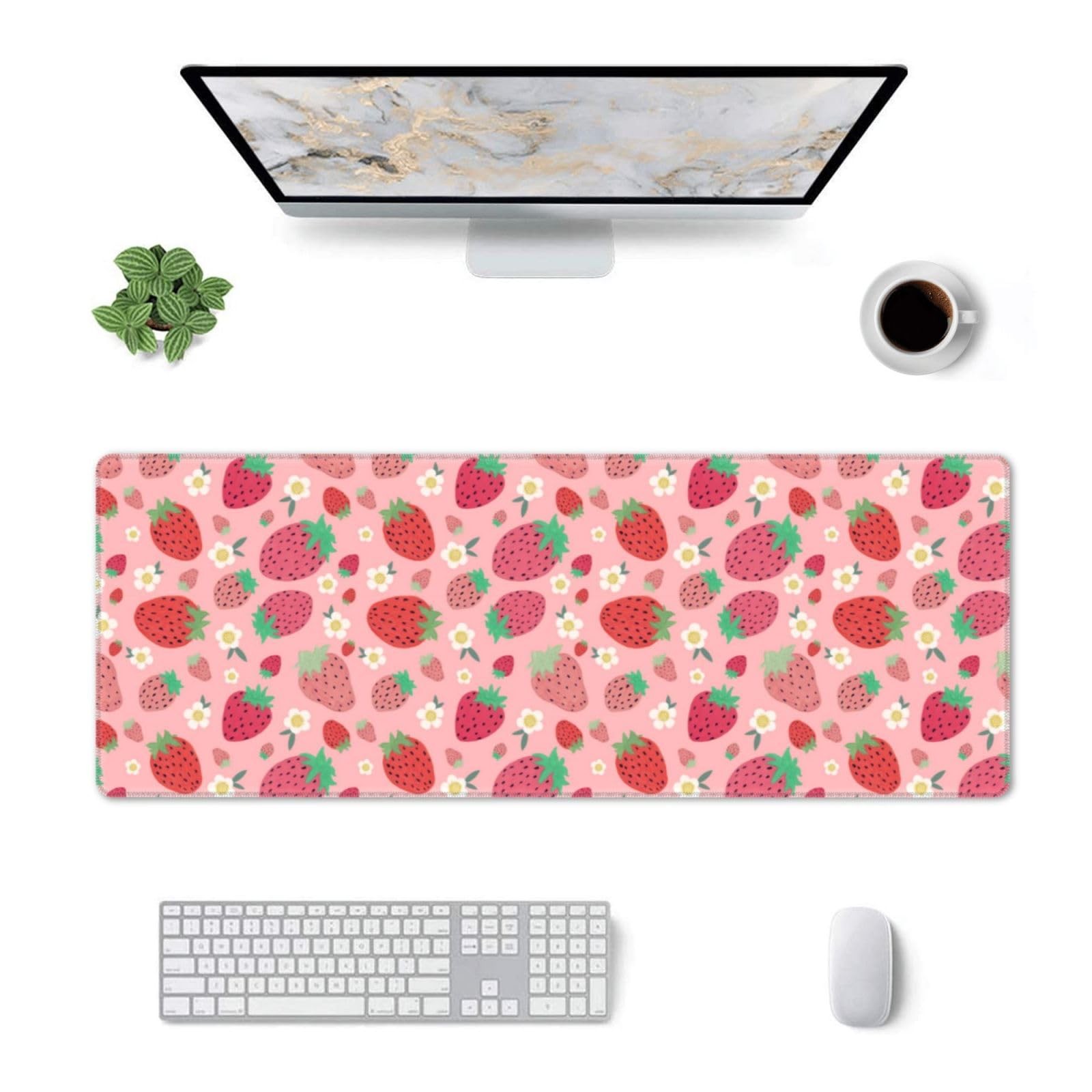 Strawberry Pad XL Large Mousepad Non Slip Base Desk Mat for Laptop Computer G...