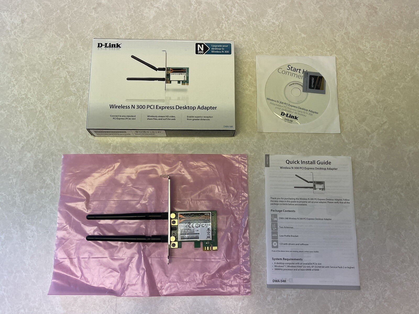 Wireless N300 Dual Band PCI Express Desktop Adapter D-Link DWA-566