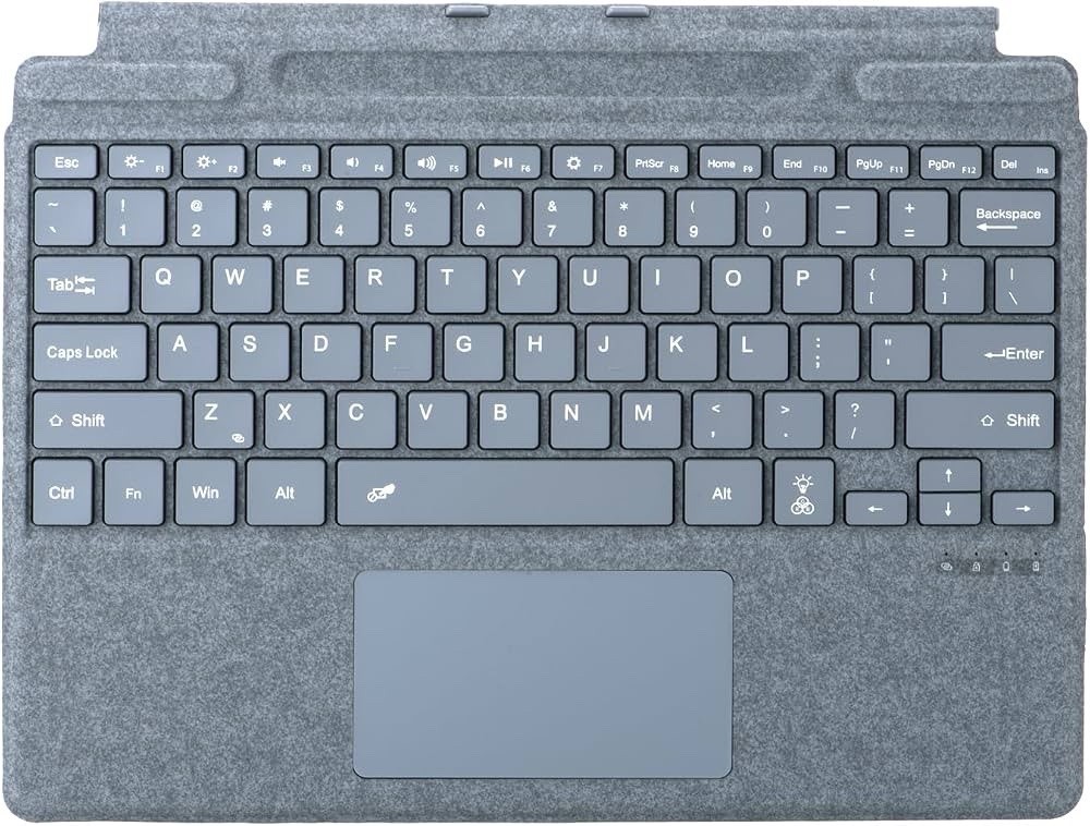 ZOOF Keyboard for Surface Pro 11 10 9 8 X 13” Backlit Type Cover Touchpad Blue