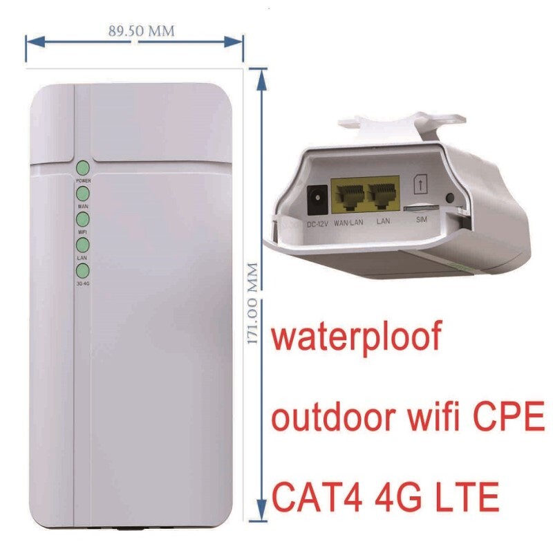 Outdoor CPE Wireless Router 4GLTE WiFi Modem With Sim Card Slot LAN Port Hotspot