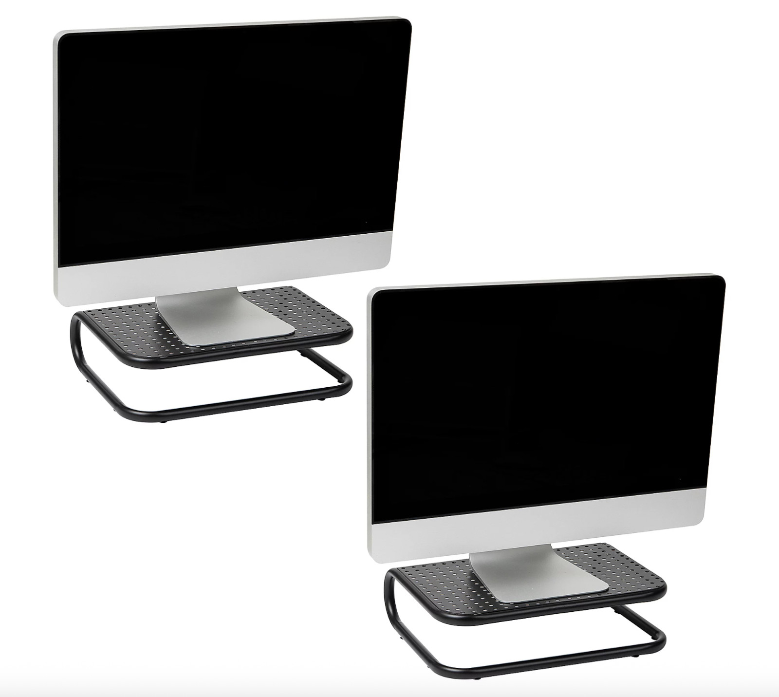 Mind Reader Metal Monitor Stand Riser with Chor d Management - gray