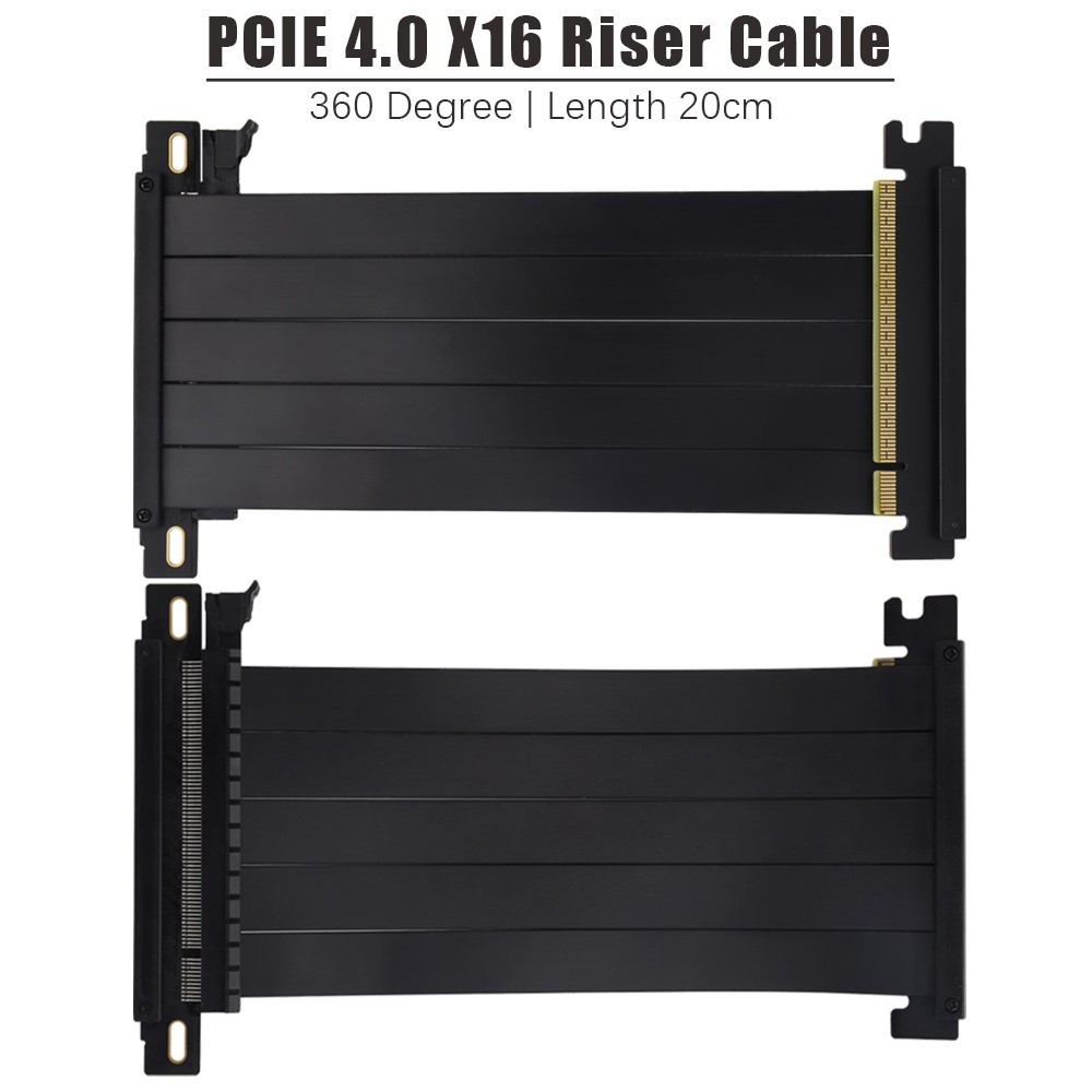 Pcie 4.0 x16 Riser Cable for Vertical GPU Mount, ITX Double Reverse, Length 20cm