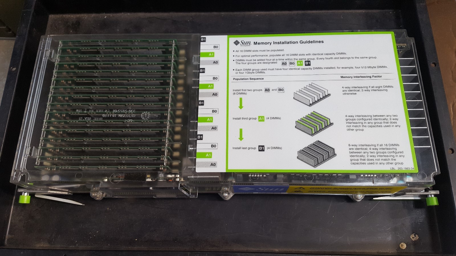 SUN AV950-02450 REV 0633 Memory Uniboard Board Module W/ (X16) SUN 501-7386-01 
