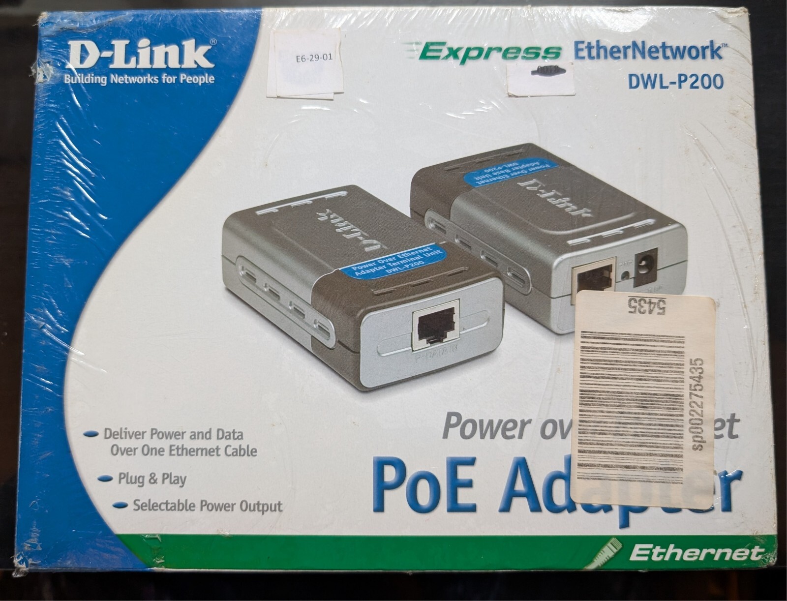 D-Link PoE Adapter DWL-P200  Power over Ethernet - Unopened Box still wrapped