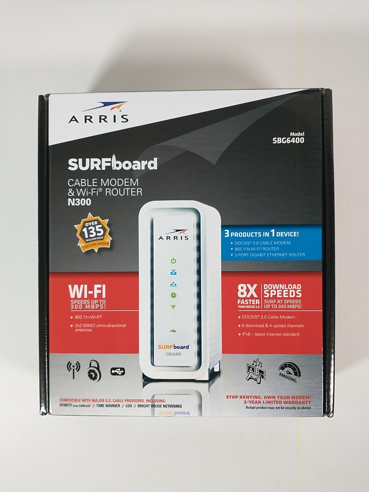 Arris Surfboard N300 Cable Modem And WiFi Router Model SBG6400