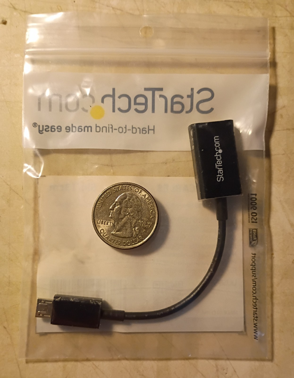 Startech 5" Micro USB to USB (M/F) Adapter Cable, NEW