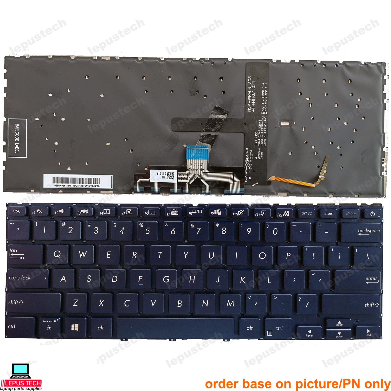 ASUS Zenbook UX433 UX433F U4300F UM433 Deluxe14 blue backlit US keyboard