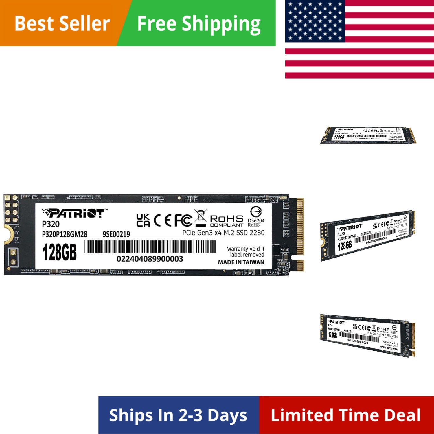 P320 128GB Internal SSD - NVMe PCIe Gen 3x4 - M.2 2280 - Solid State Drive - ...