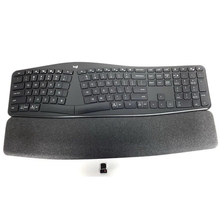 Logitech Logi ERGO K860 Wireless Keyboard Bluetooth w/Dongle Excellent Condition