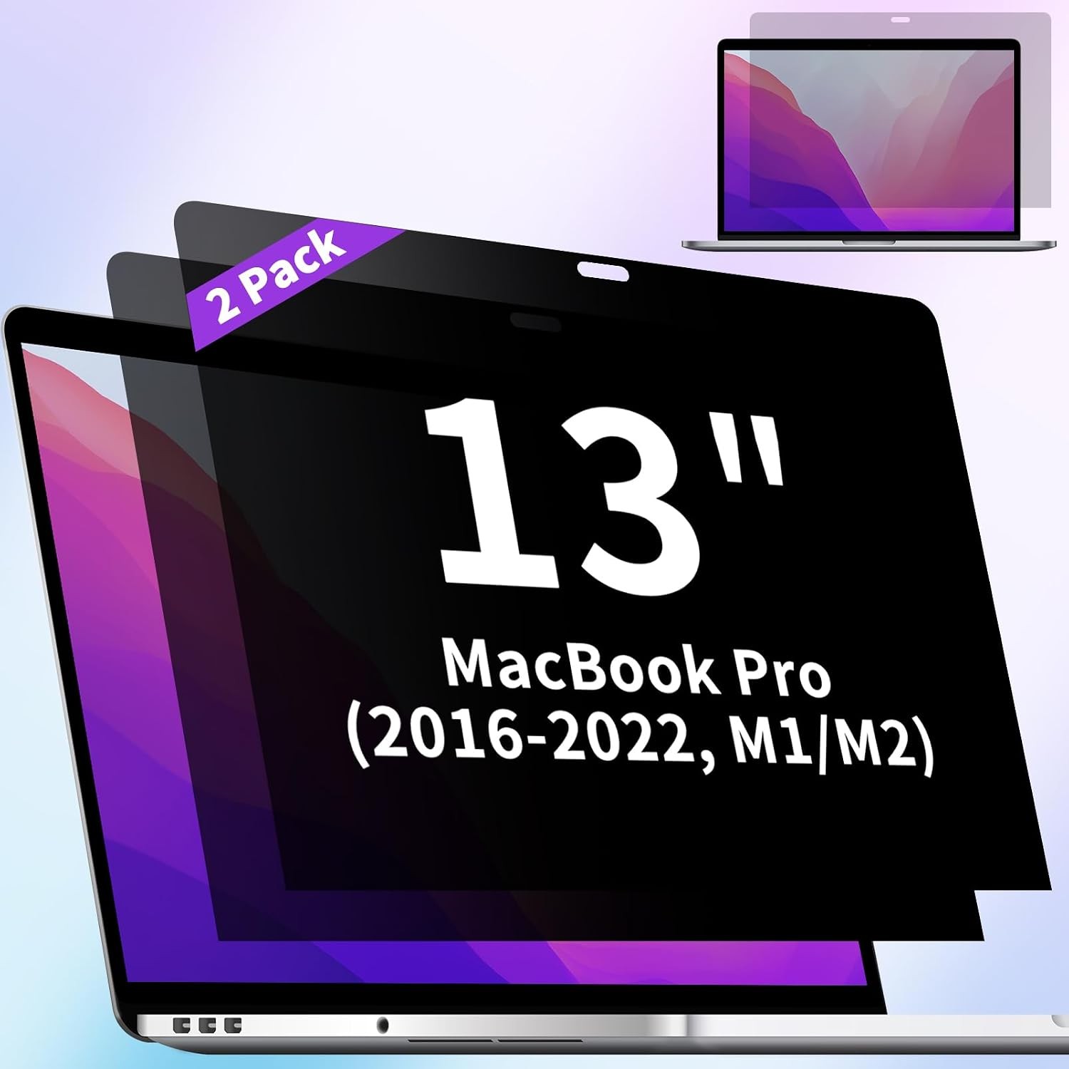 Matte Privacy Screen Protector 2-Pack for 13 Inch MacBook Pro (2016-2022)