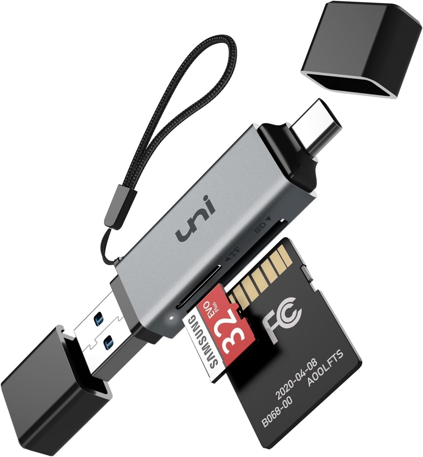High-Speed USB C to Micro SD Card Reader, Dual Slot USB 3.0 Adapter for SD/Micro