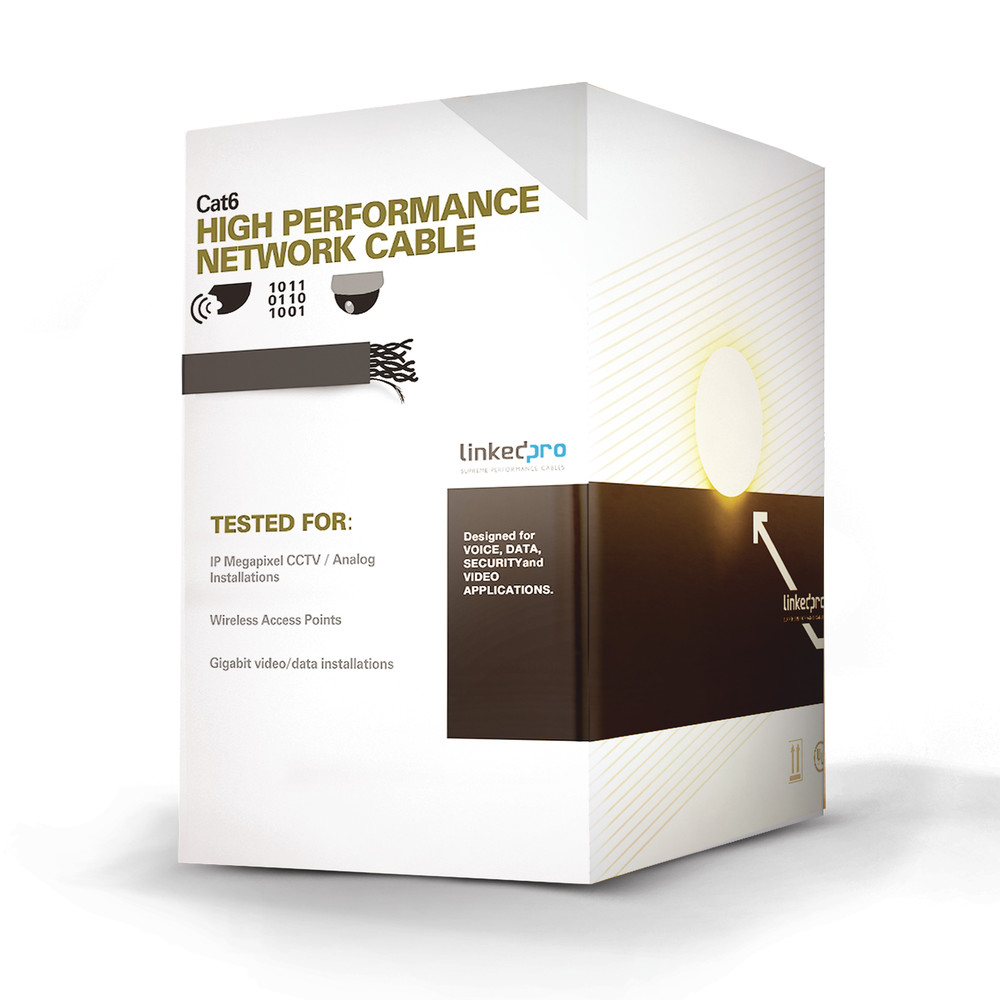 LinkedPRO PROCAT6B Cat6 Cable | 1000 ft (305 m) | 23 AWG CCA | 250 MHz | CMX