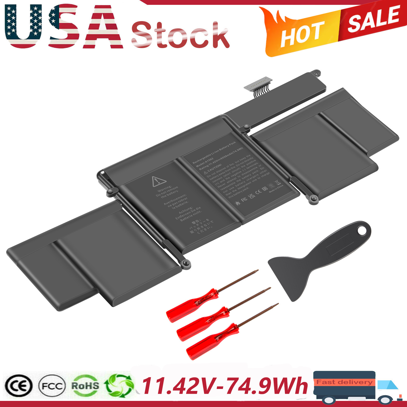 A1582 A1502 Battery For MacBook Pro 13"Retina Early 2015 Mid 2014 Late 2013