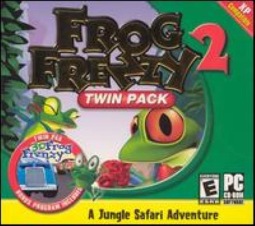 Frog Frenzy Twin Pack 1 & 2 PC CD avoid evil monkeys, rats, killer bees game