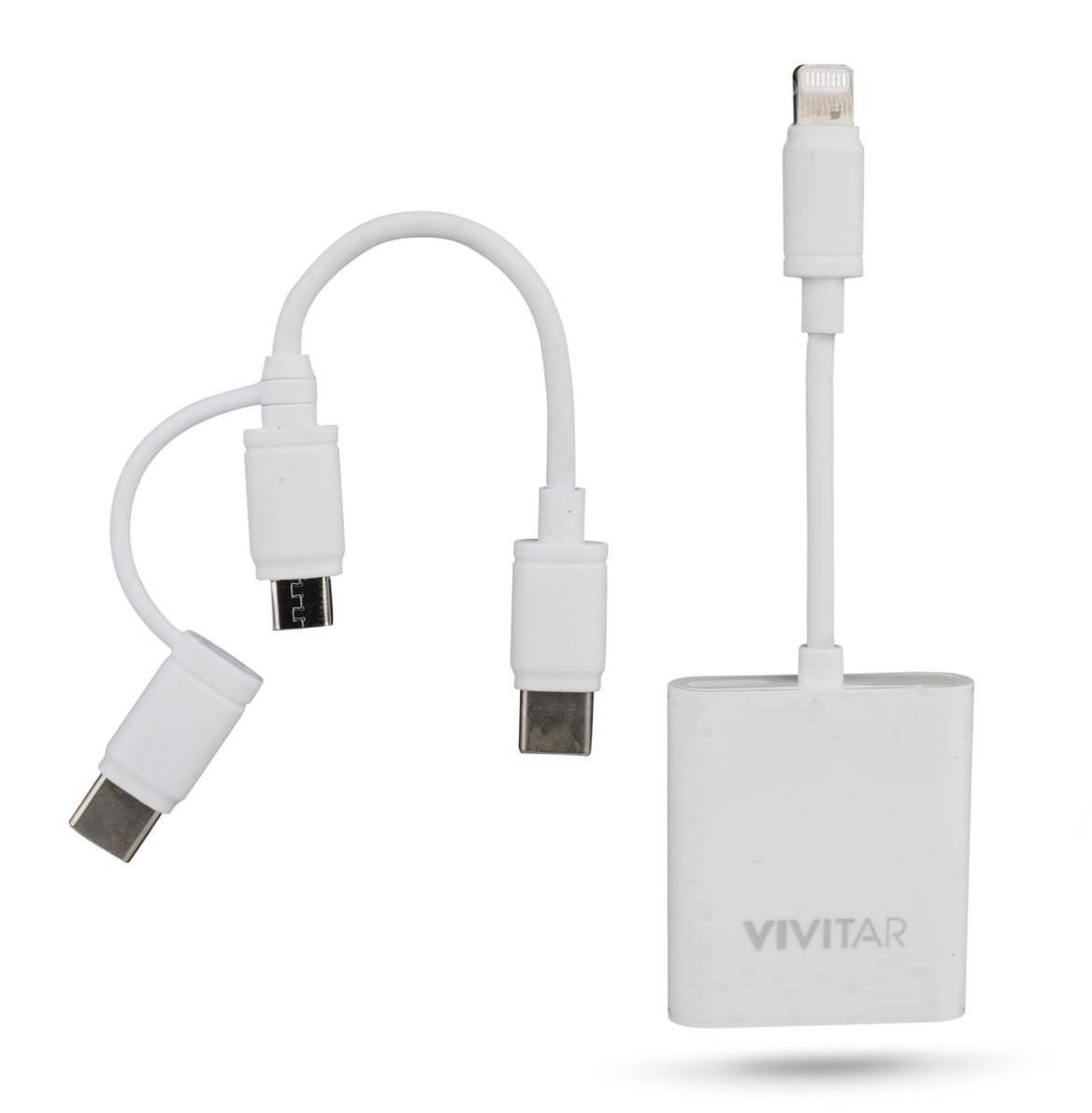 Vivitar Apple Universal Card Reader * Mobile SD MicroSD iphone ipad * White