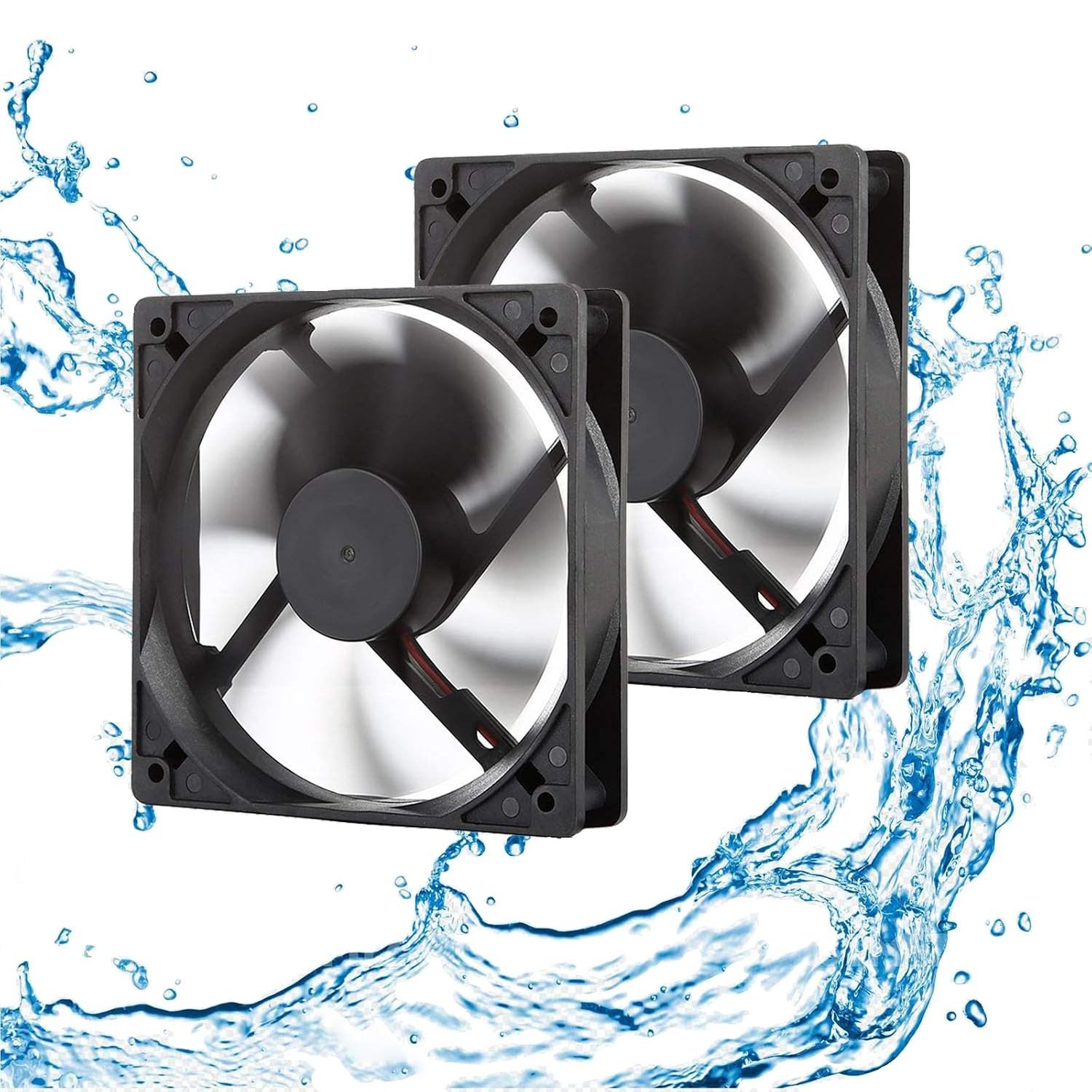 120mm 12V 2Wire 3Pin 3000RPM Moisture-Proof RV Cooling & Exhaust Fan 2-Pack