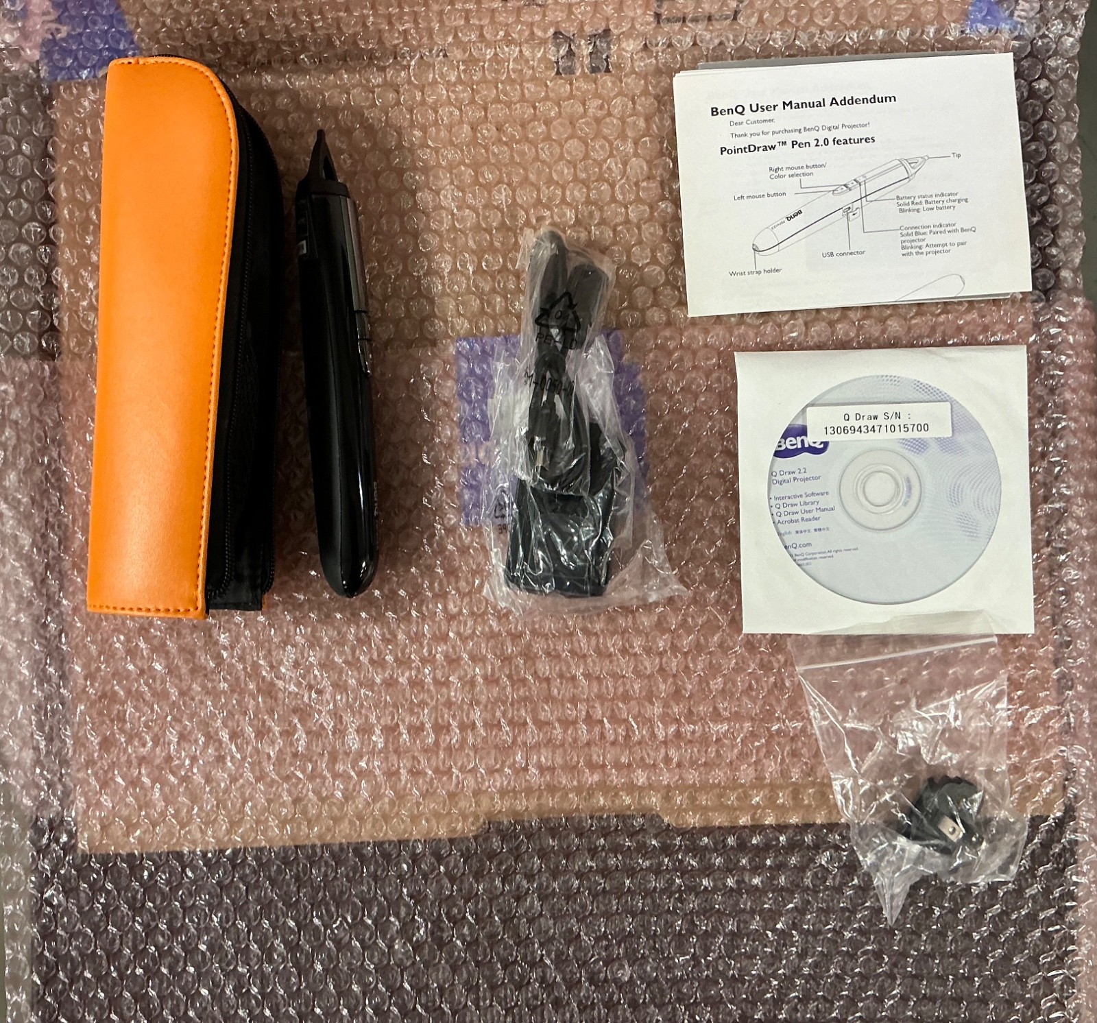 BenQ PD01 PointDraw Interactive Pen With USB Cable and Case – Projector Stylus