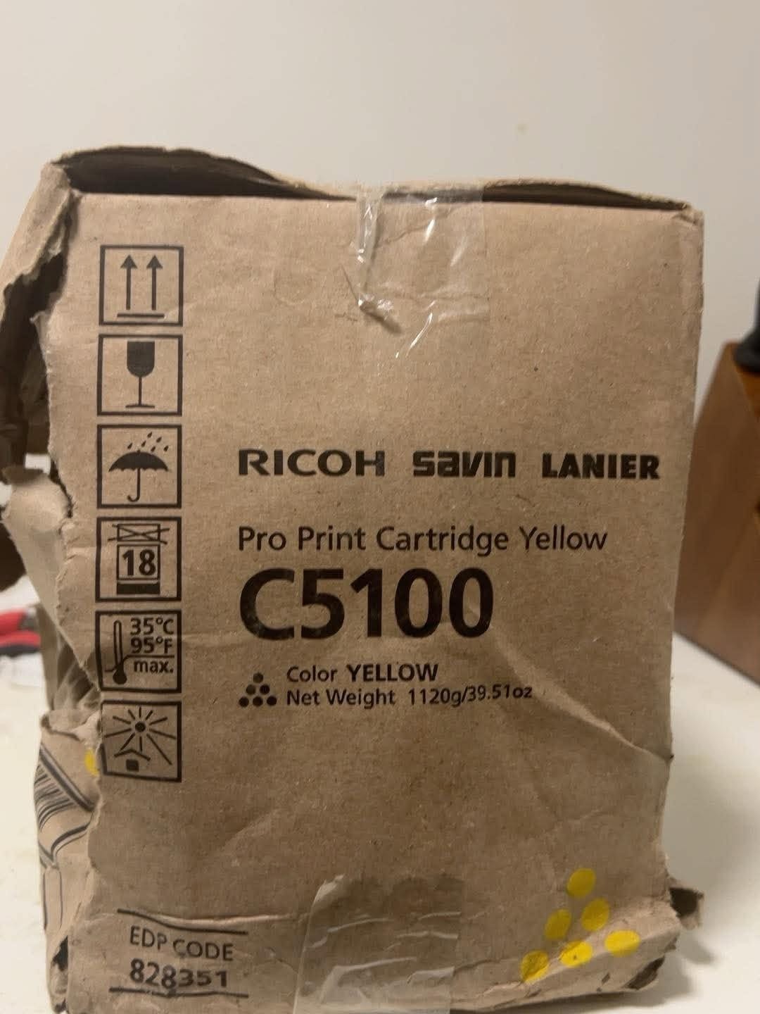 Genuine Ricoh 828351 Yellow Toner Pro C5100 C5110 Savin Lanier OEM New Old Stock