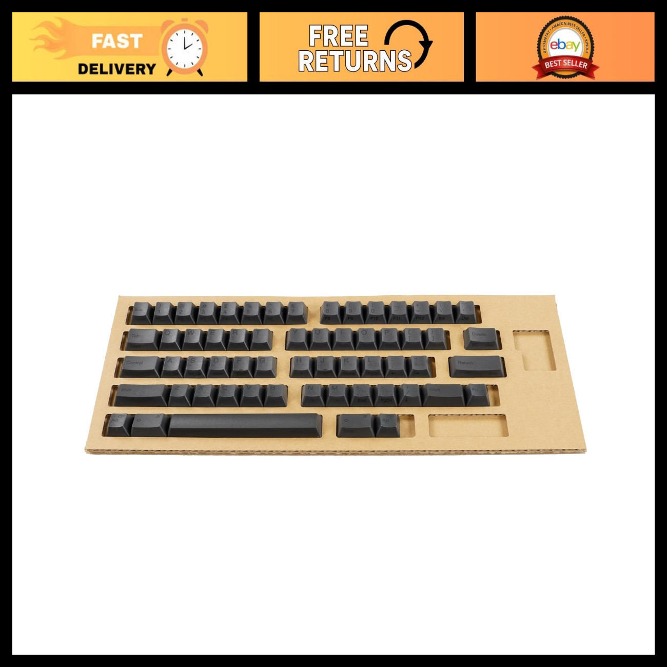 Key Top Set for HHKB English Keyboard - Sumi Black Keycaps, Custom Replacement