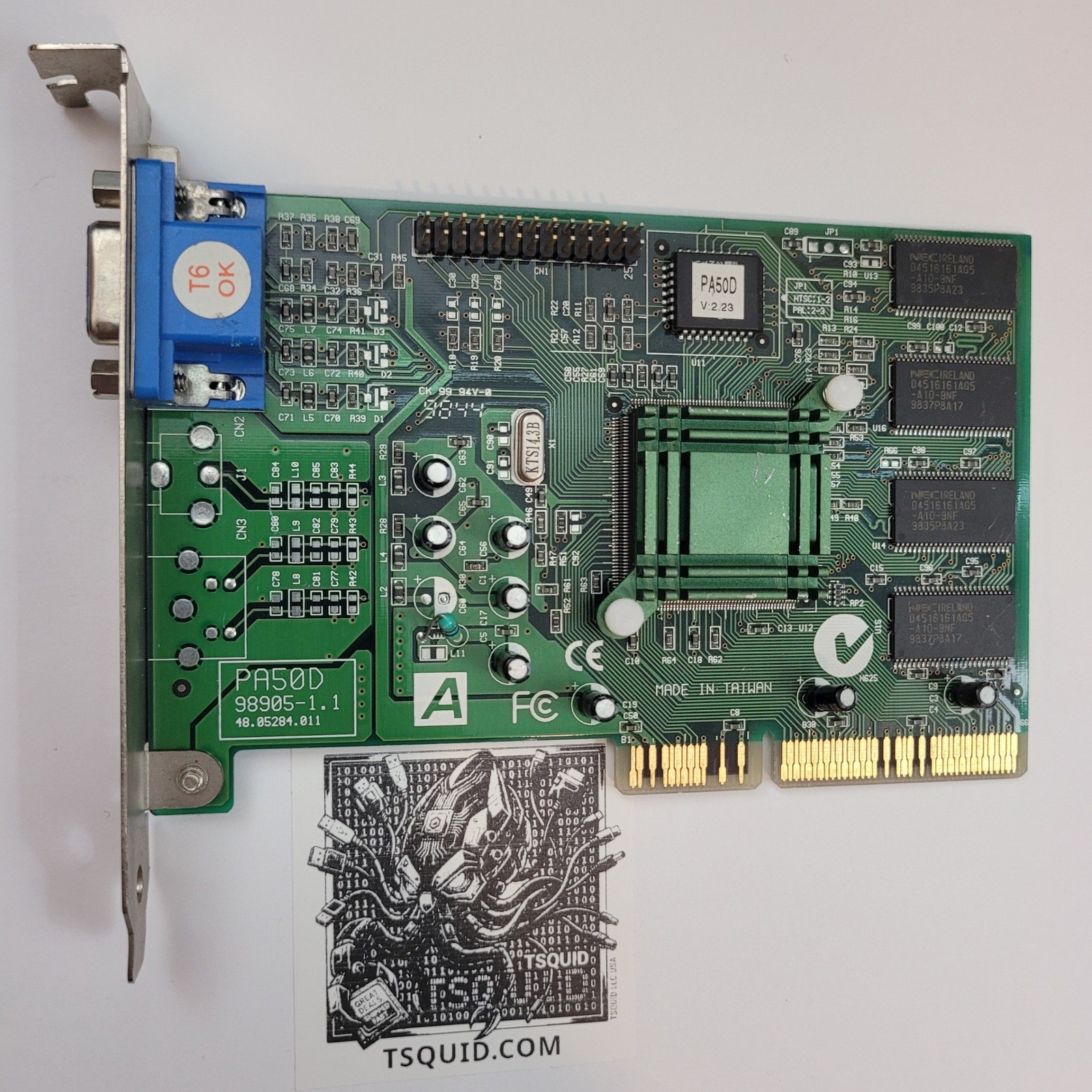 NEC PA50D AGP Graphics Card 98905-1.1 90.05210.593 VGA Video Card Vtg Aopen