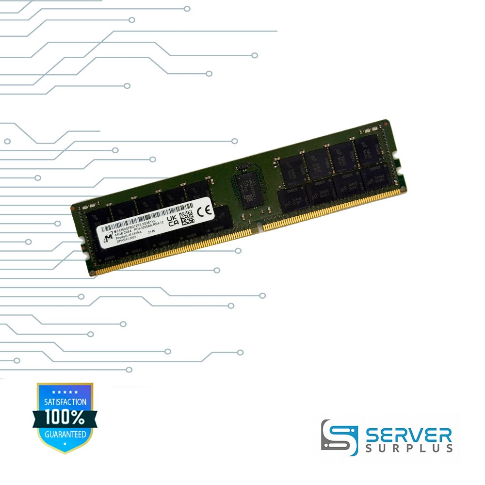 Micron 64GB DDR4-3200 PC4-25600 2Rx4 ECC REG RDIMM MTA36ASF8G72PZ-3G2E1VL