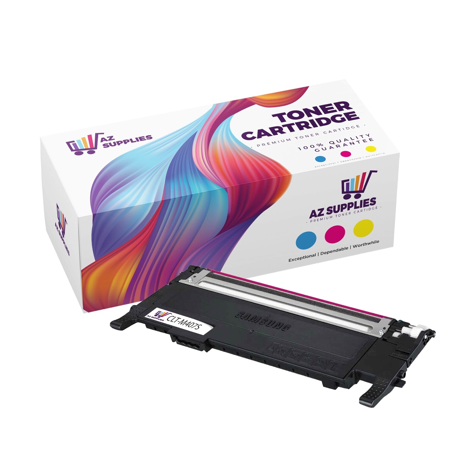 1PK CLT-M407S Magenta Toner Cartridge Compat Samsung CLP-321N-325W CLX-3180-3186
