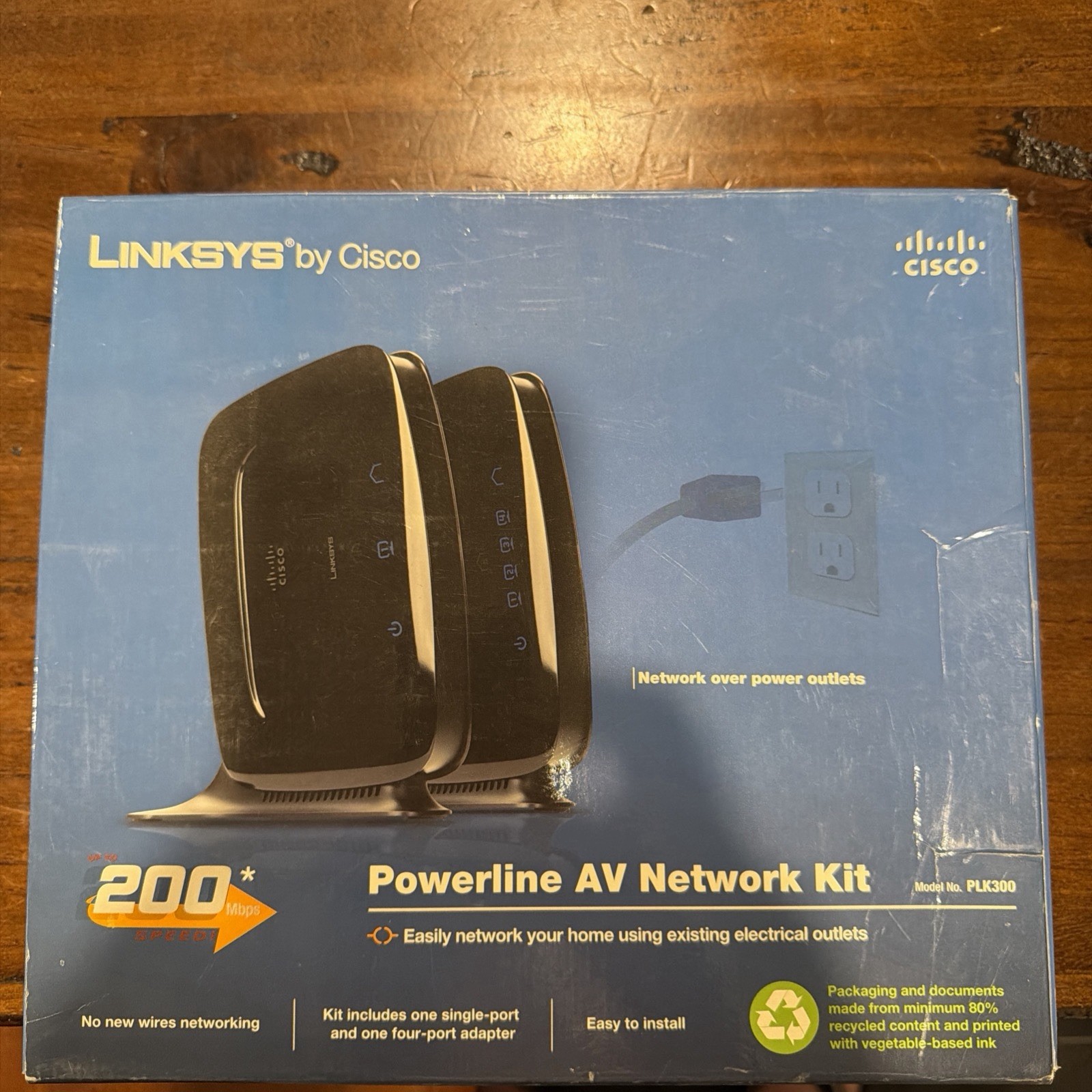 Cisco-Linksys PLK300 200Mbps PowerLine AV Ethernet Adapter Kit