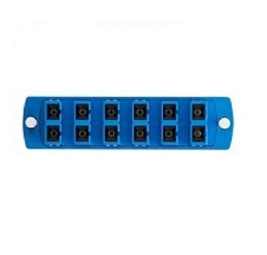 Leviton 5F100-2LC 6-PACK PLATE DUPLEX SC SM 12-F BLUE ZIRCONIA CERAMIC SLEEVE.