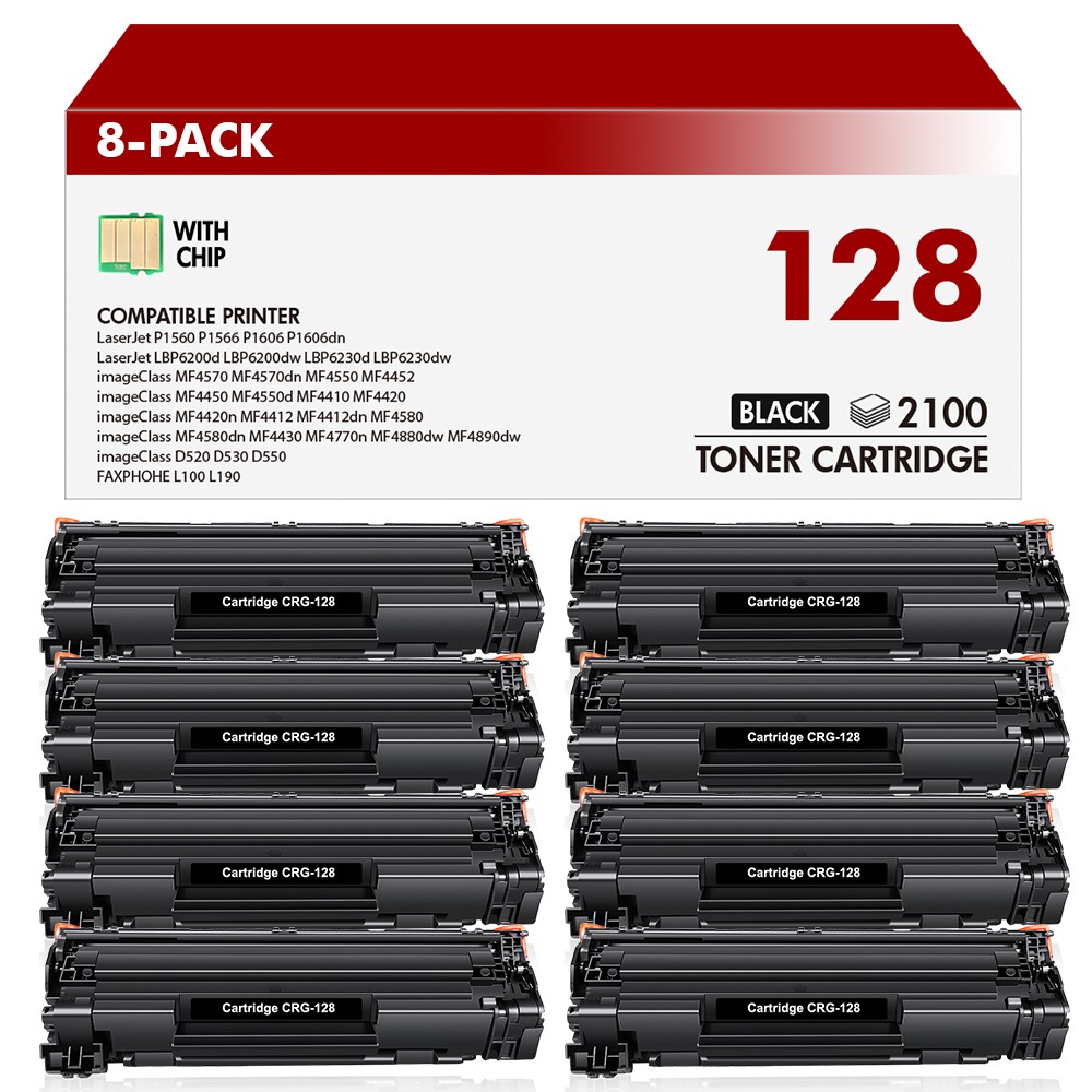 8PK CRG128 For Canon 128 Toner Cartridge ImageClass MF4450 MF4770n MF4880dw D530