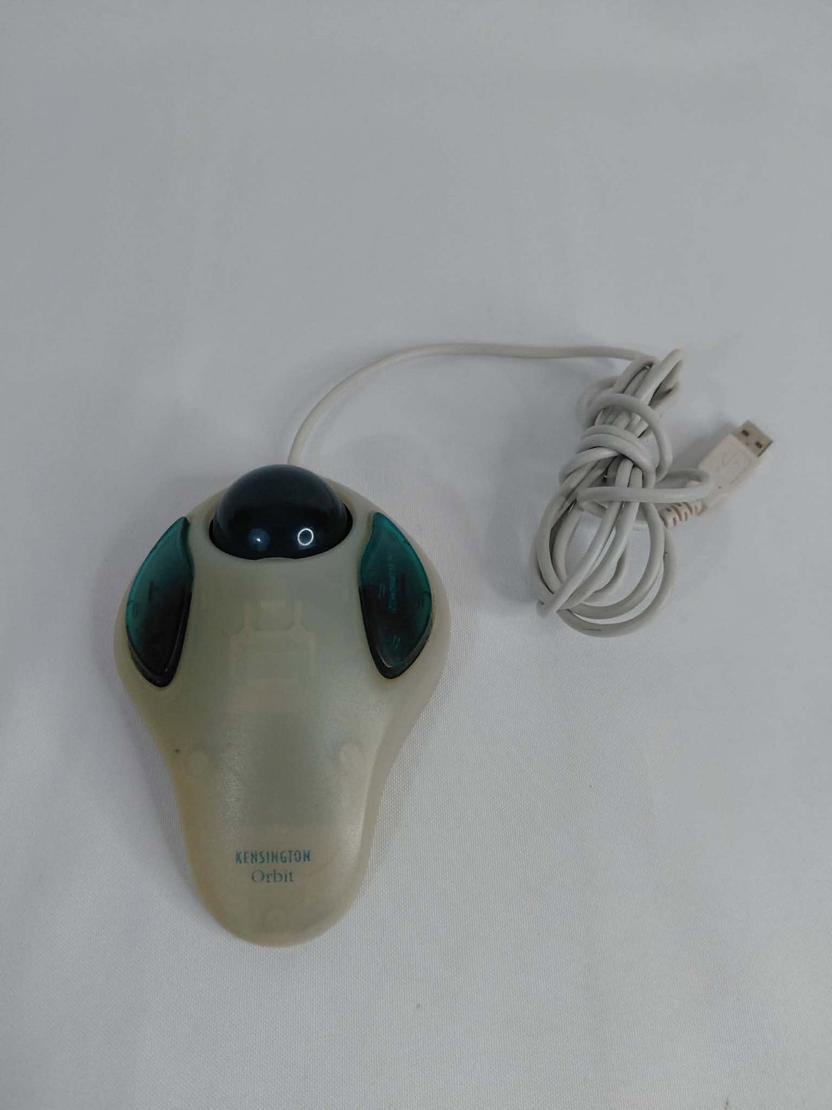 Kensington Orbit Trackball Mouse Model 64224 Ergonomic White & Teal Tested Works