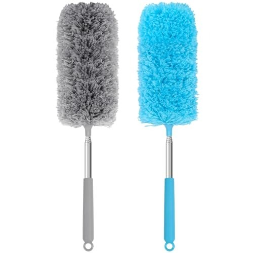 Mini Microfiber Duster for Cleaning, Hand Duster with Extension Pole, Washabl...