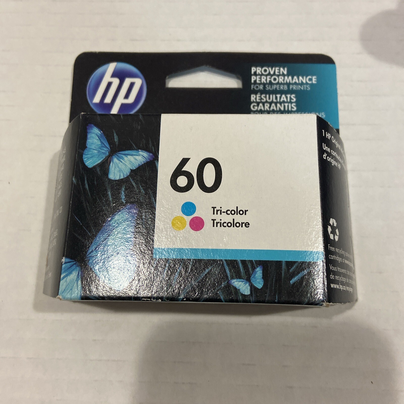 HP 60 Tri-color Original Ink Cartridge (CC643WN#140) EXP May 2023