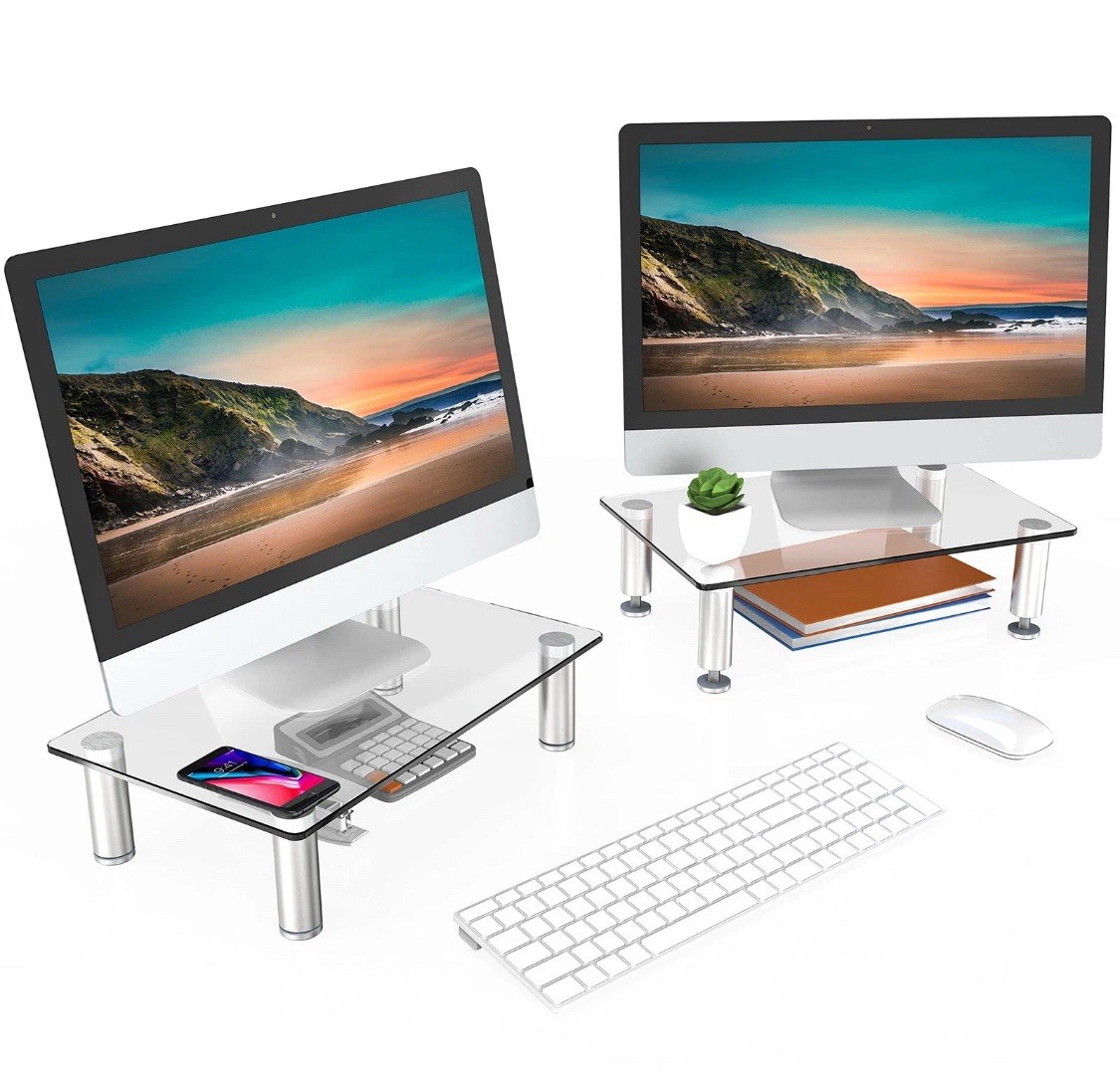 2 Pack Monitor Stand Adjustable Clear Desktop Riser Laptop TV Screen DT103803GC