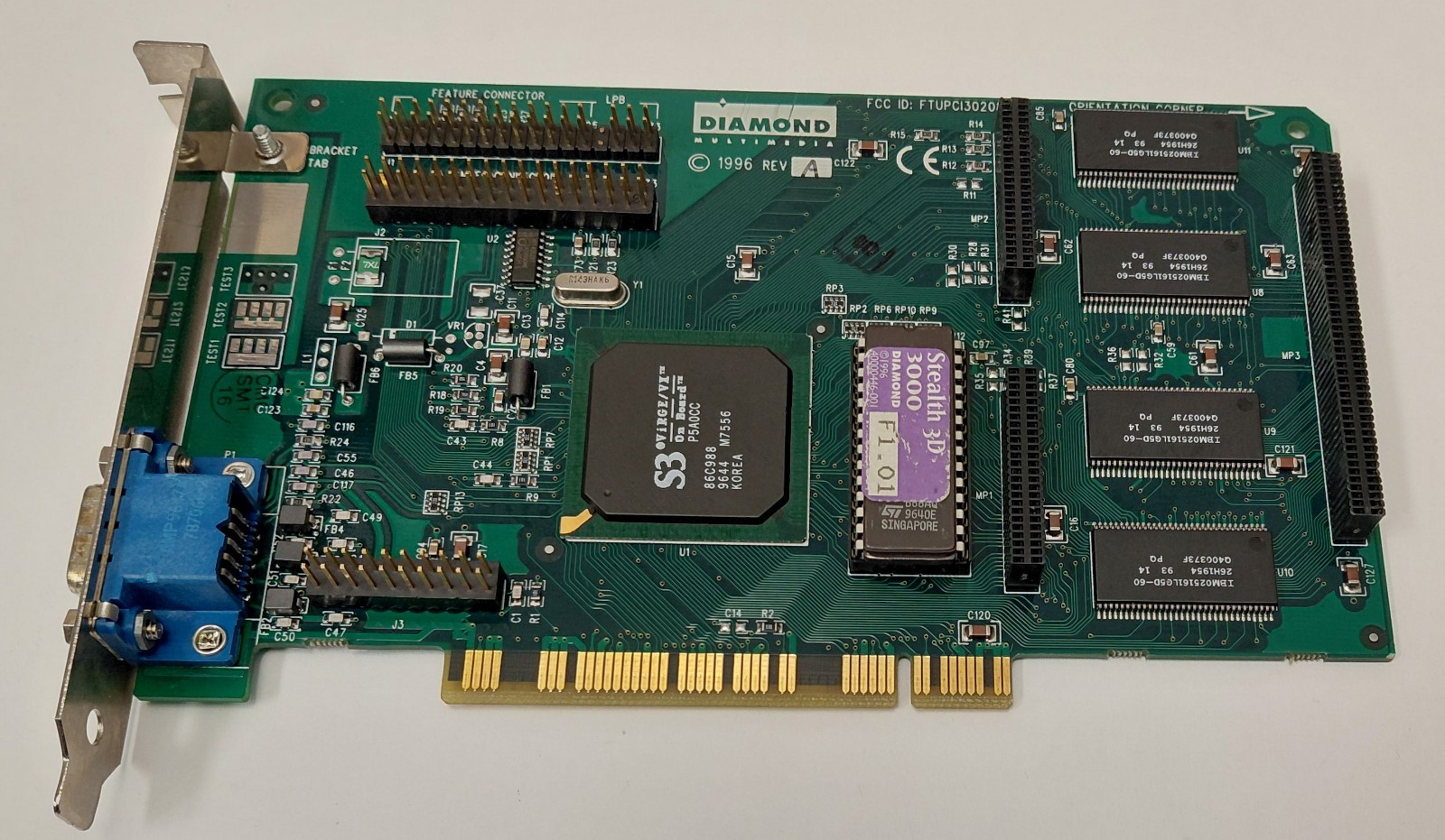 Diamond Stealth 3D 3000 PCI Graphics Card (S3 ViRGE/VX, 86C988, 2MB, Retro, 1996)