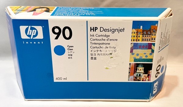 GENUINE HP #90 C5061A 400ml Cyan Ink Cartridge Open Box