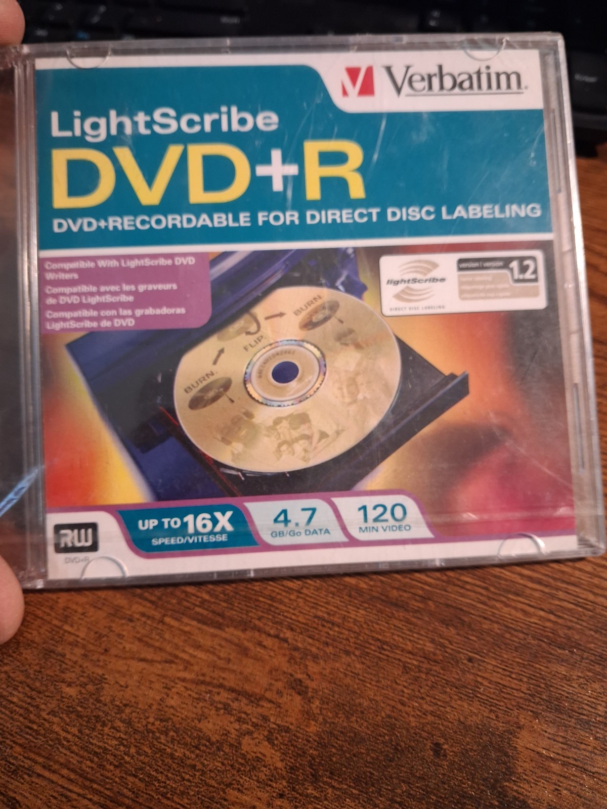 Verbatim Light Scribe DVD+R Blank Media 1pk - Laser Etch Prints Direct to Disc
