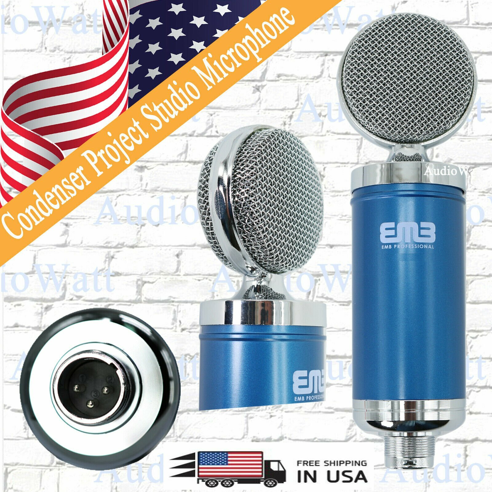 EMB EMC900 Multi-Pattern Diaphragm Condenser Project Studio Microphone BLUE