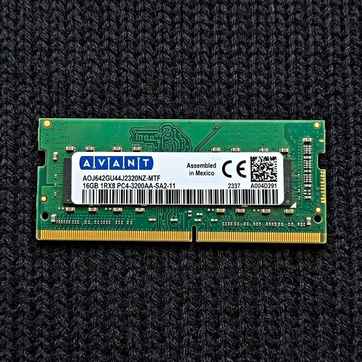 Avant 16GB DDR4 SO-DIMM PC4-3200AA 260-Pin Non-ECC Unbuffered RAM