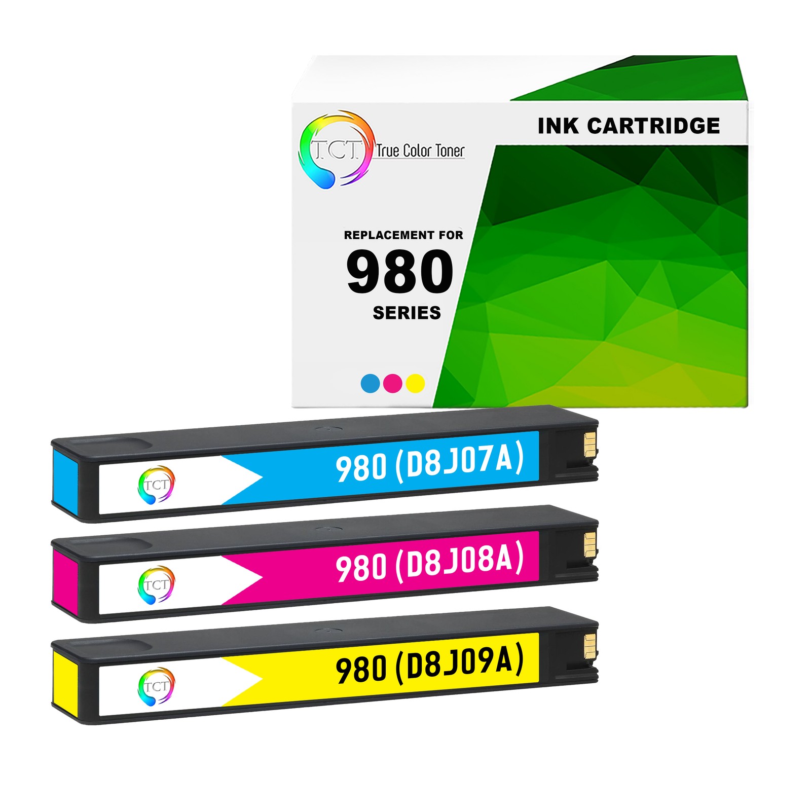 3Pk TCT Compatible For HP 980 CMY OfficeJet X555dn X555xh M585z Ink Cartridge
