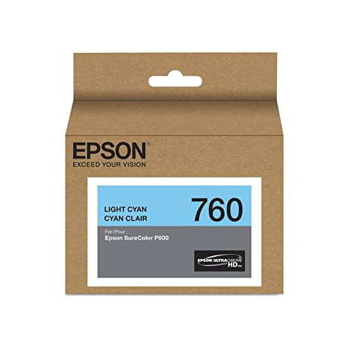Epson 760 Ink Light Cyan for SureColor P600 Printer, Ultrachrome HD