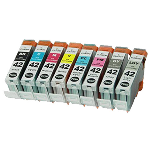 Print Ink Jet Cartridges Combo for CLI 42 CL42 Canon Pixma Pro-100 Photo Printer