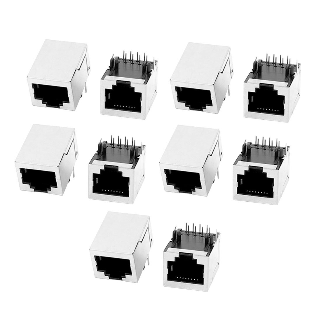 10 Pcs RJ45 Modular Jack 8P8C PCB Mount Network Connectors Couplers - Ethernet S