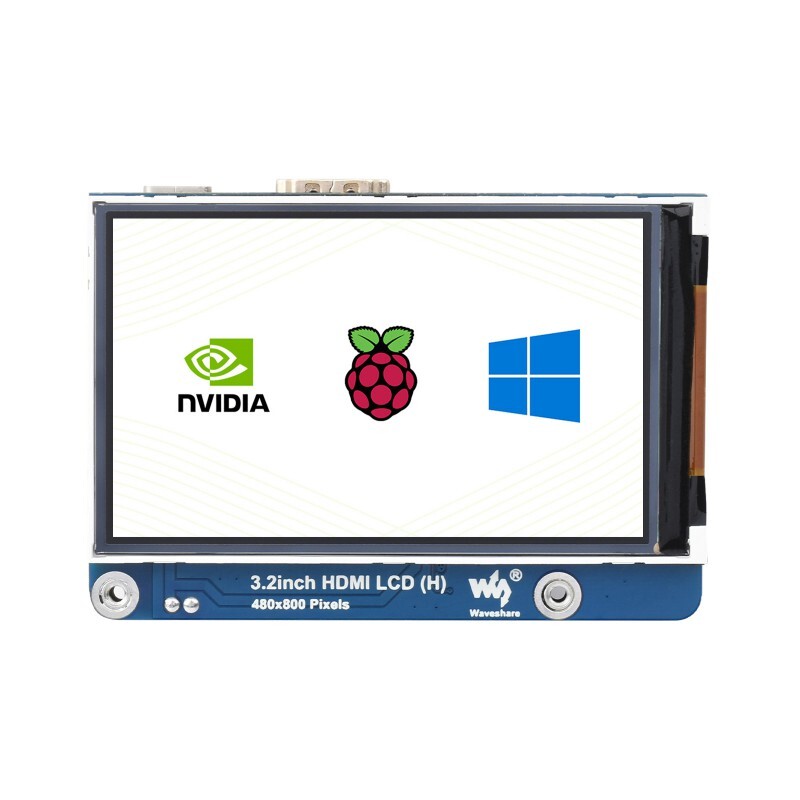 3.2inch HDMI LCD IPS Display 480×800 Adjustable Brightness No Touch for All RPis